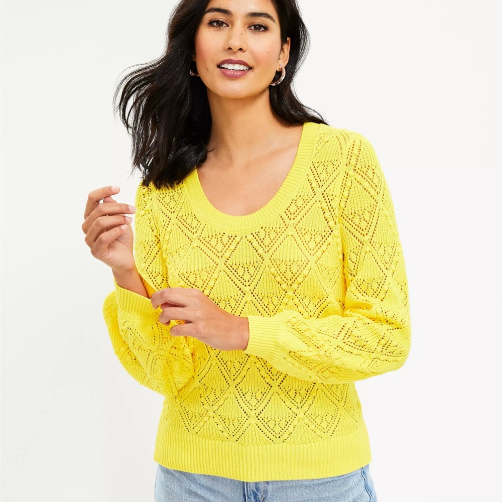 LOFT Yellow Knit Women's Sweater